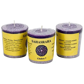 Chakra 7 Votive Candle Powerfulhand.com