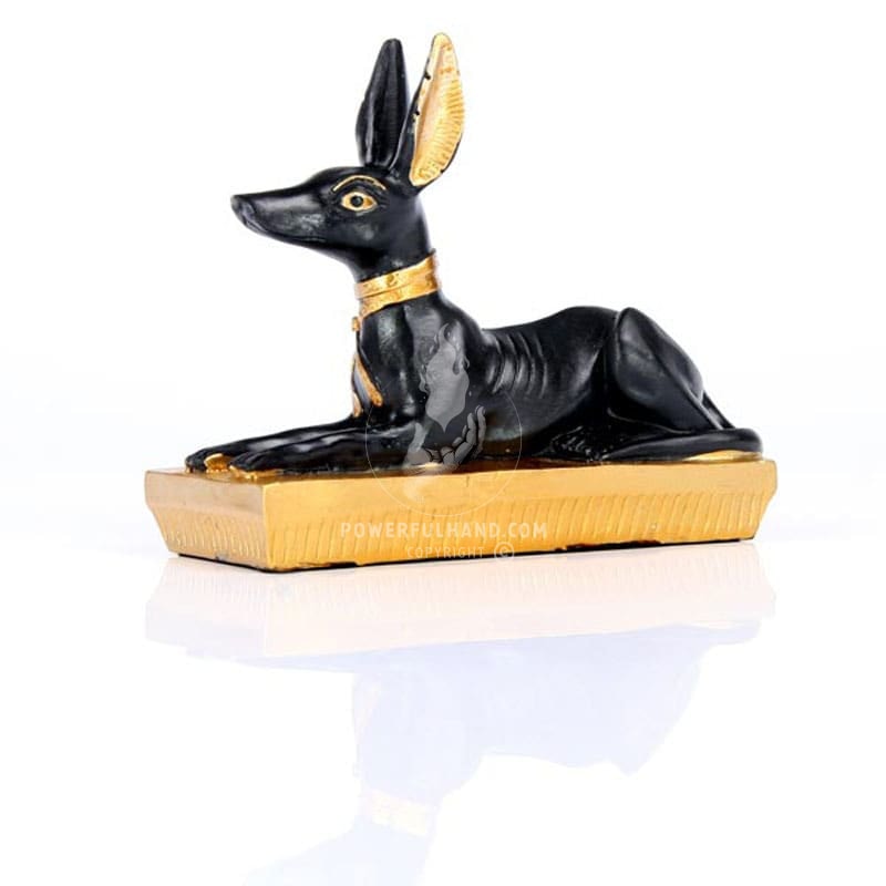 Anubis Reclinado Preto e Dourado