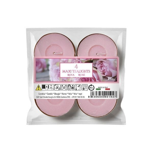 Bougies chauffe-plat Aladino Rose Maxi