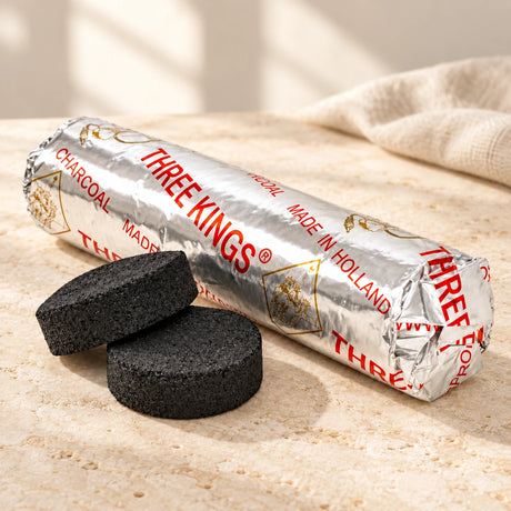 Three Kings Charcoal Large Size — lifestyle photo on a limestone surface