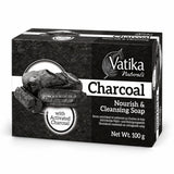 Vatika Naturals Charcoal Soap 100g carton on a white background