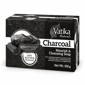 Vatika Naturals Charcoal Soap 100g carton on a white background