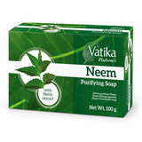 Vatika Naturals Neem Soap 100g carton on a white background