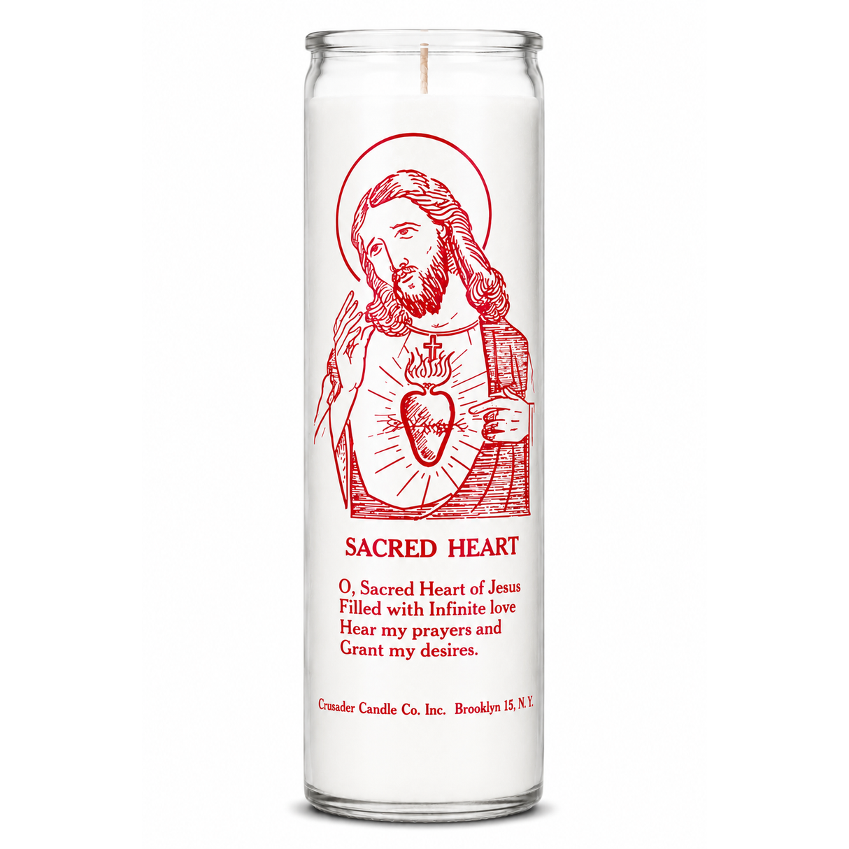Sacred Heart Of Jesus Crusader Candle Powerfulhand.com