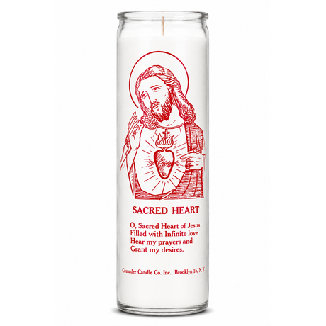 Sacred Heart Of Jesus Crusader Candle Powerfulhand.com